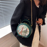 Green Chain Shoulder Bag Retro Tote Female Bag