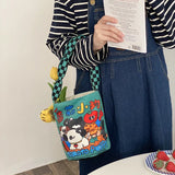Graffiti Tote Handbag Canvas Shoulder Bag Eco Reusable Shopper
