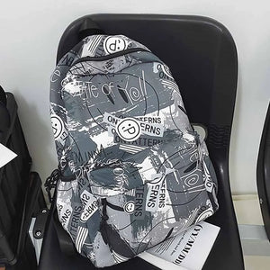 Graffiti Smiley Letter Printing Laptop Capacity Backpack