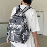 Graffiti Smiley Letter Printing Laptop Capacity Backpack