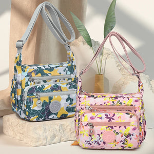 Graffiti Style Crossbody Shoulder Bag - Nylon Waterproof Handbag