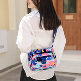 Graffiti Style Crossbody Shoulder Bag - Nylon Waterproof Handbag