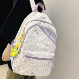 Graffiti Woman Backpack Student Rucksack Large Capacity Laptop Schoolbag
