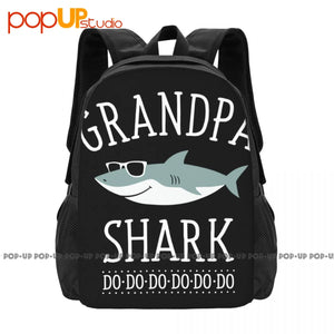Grandpa Shark Backpack Large Capacity Print Creative Sports Style