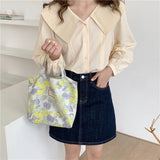 Vintage Green Jacquard Underarm Bag Women Clutch Purse Retro Female Girls Tote