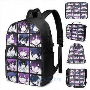 Print Shuichi & Kokichi Manga Collection USB Charge Backpack