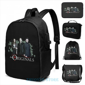 The Originals Characters USB Charge Backpack School Travel Bag