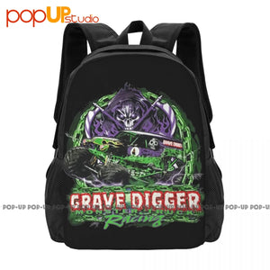 Grave Digger Monster Truck Racing Backpack Large Capacity Vintage