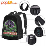 Grave Digger Monster Truck Racing Backpack Large Capacity Vintage