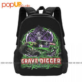Grave Digger Monster Truck Racing Backpack Large Capacity Vintage