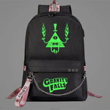 Gravity Falls Backpack USB Charging Schoolbag Luminous Backpacks