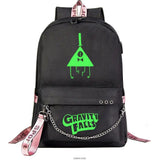 Gravity Falls Backpack USB Charging Schoolbag Luminous Backpacks