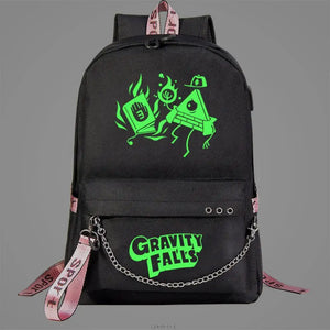 Gravity Falls Backpack USB Charging Schoolbag Luminous Backpacks