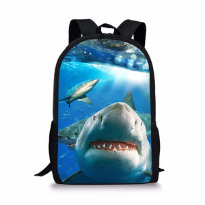 Shark 3D Print School Backpacks for Boys Book Bags Satchel Kids Schoolbags