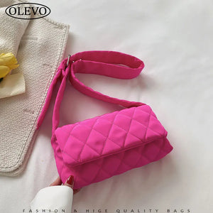 Small Pink Crossbody Purse Bag Nylon Women Shoulder Messenger
