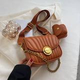 Green Shoulder Bag For Women Chain Handbags Small PU Leather Crossbody Bag