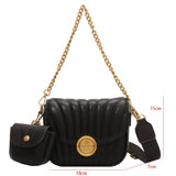 Green Shoulder Bag For Women Chain Handbags Small PU Leather Crossbody Bag