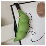 Green Funny Maodou One Shoulder Cross Body Waist Chest Bag