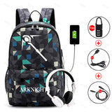Arknights Anti-Theft Backpack USB Charging Laptop Bag