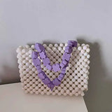 Hand-woven Women's Handbag Summer Small Square Tote