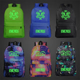 Green Luminous Cartoon One Piece Boy Girl School Bag Women Bag Pack