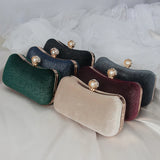 Green Shoulder Handbags for Women Flannel Clutch Purse Party Wallets