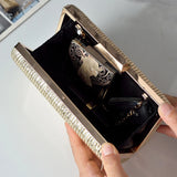 Green Stripe Clutch Purse for Ladies Evening Wedding Phone Bag