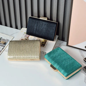 Green Stripe Clutch Purse for Ladies Evening Wedding Phone Bag