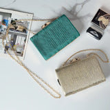 Green Stripe Clutch Purse for Ladies Evening Wedding Phone Bag