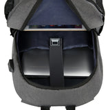 Men's Grey Laptop Backpack 15.6 inch Business Travel Bag
