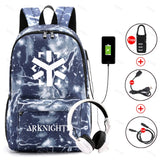 Arknights Backpack Anti-Theft Student Book Bag with USB Charging
