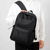 Grey USB School Backpack Lightweight Water Proof 14 Inch Laptop Bag