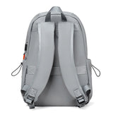Grey USB School Backpack Lightweight Water Proof 14 Inch Laptop Bag