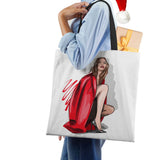Harajuku Canvas Tote Bag Women Reusable Print Shoulder Handbag