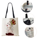 Harajuku Canvas Tote Bag Women Reusable Print Shoulder Handbag