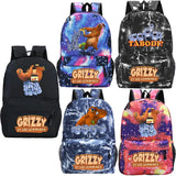 Grizzy And Les Lemmings School Backpack Boy Girl School Bags Kid Cartoon Bookbag