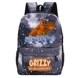 Grizzy And Les Lemmings School Backpack Boy Girl School Bags Kid Cartoon Bookbag