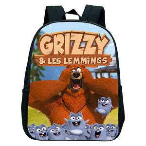 Grizzy And The Lemmings Kindergarten Backpack Girls Boys Bookbag
