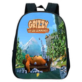 Grizzy And The Lemmings Kindergarten Backpack Girls Boys Bookbag