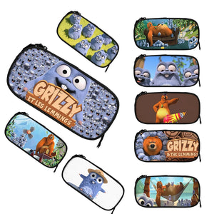 Grizzy And The Lemmings Pen Box Student School Anime Zipper Pen Bag