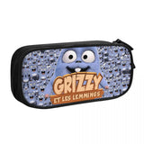 Grizzy And The Lemmings Pen Box Student School Anime Zipper Pen Bag