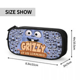 Grizzy And The Lemmings Pen Box Student School Anime Zipper Pen Bag