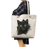 Cartoon Cat Print Tote Bag for Women