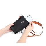 100% Leather Mobile Phone Bag Mini Messenger Bag Women Casual Style
