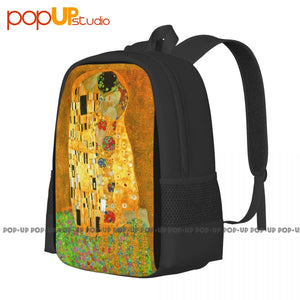 Gustav Klimt Famous Art Paintings Kissing Ideal Backpack Large Capacity