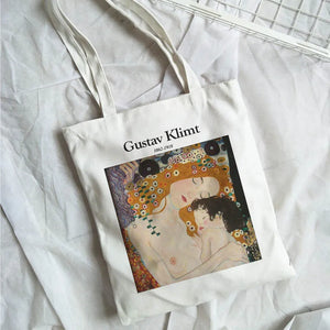 Gustav Klimt Summer Female Canvas Art Print Shoulder Bag