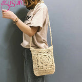 Bohemian Woven Hollow Out Beach Bag Women Crochet Fringed Straw Bags