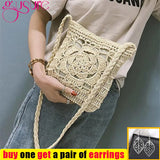 Bohemian Woven Hollow Out Beach Bag Women Crochet Fringed Straw Bags