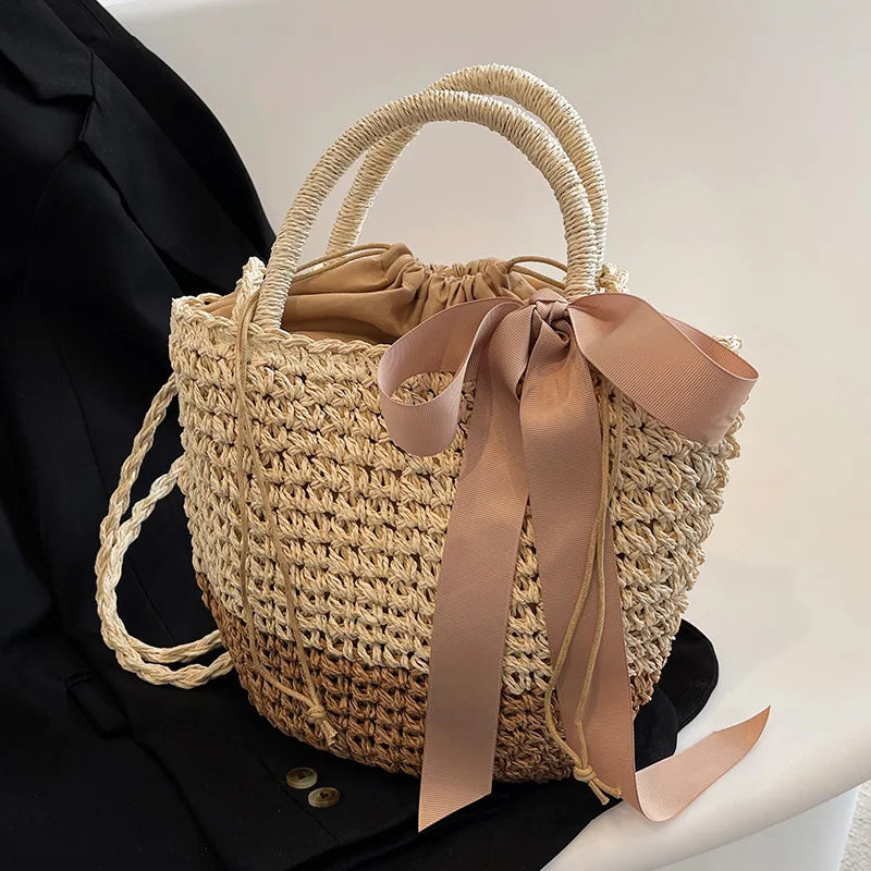 Bohemian Straw Beach Handbag Summer Shoulder Bag