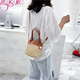 Casual Rattan Straw Bag Small Purse Handbags Summer Beach Crossbody